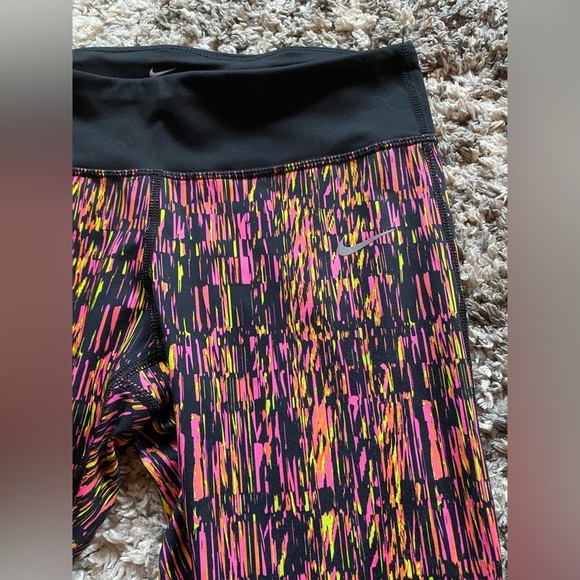 Nike Dri-Fit Power Racer Crop Running Athletic Leggings Women’s Medium Pink - Picture 2 of 6